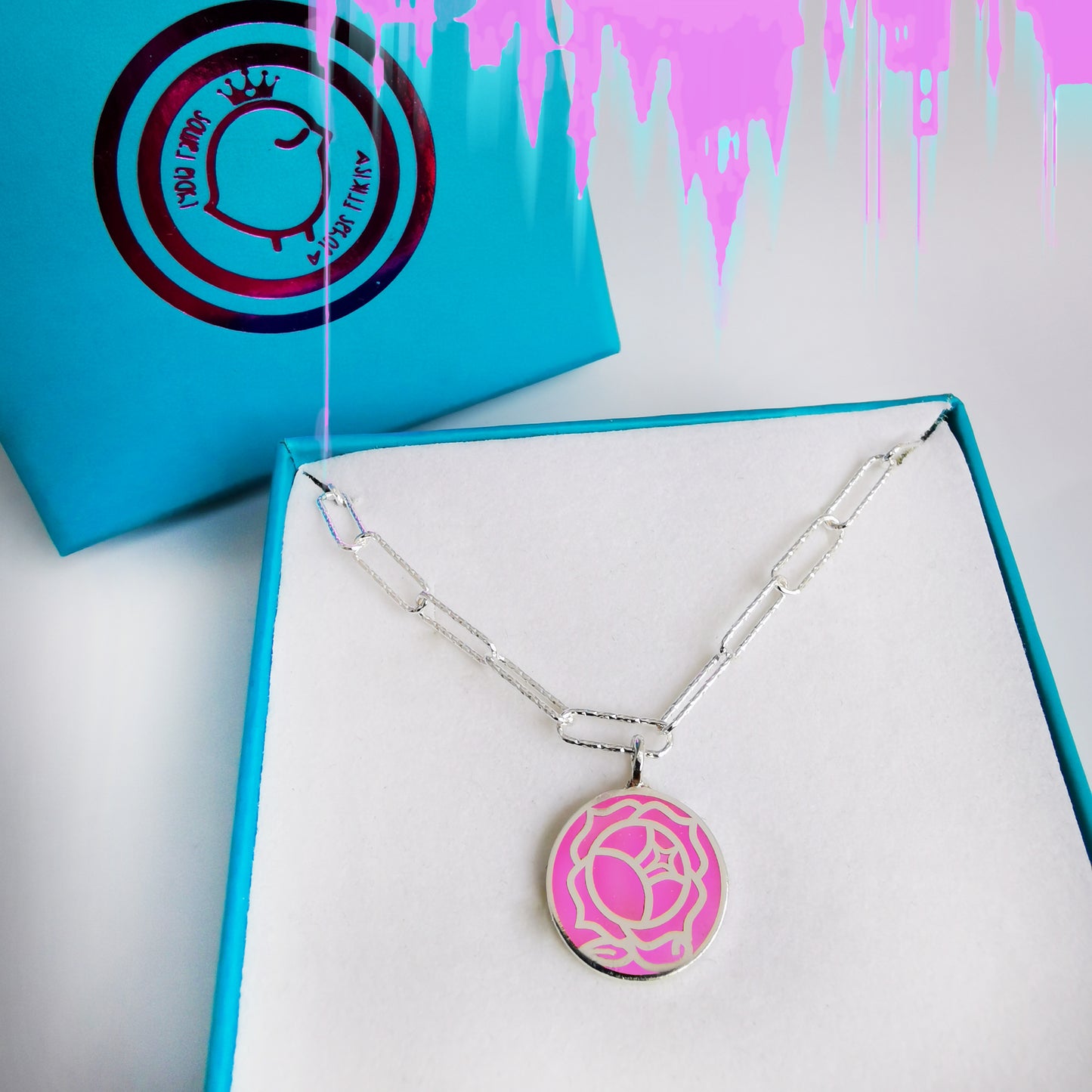 Colgante Choker Anime Rosa Utena Plata de ley