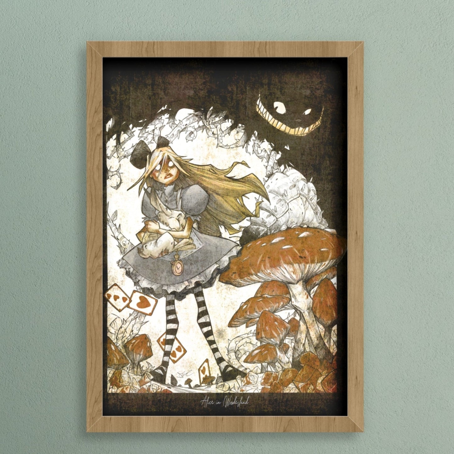 Póster Decorativo Gótico Alicia en el País de las Maravillas - Alicia Dark Creepy Gótico