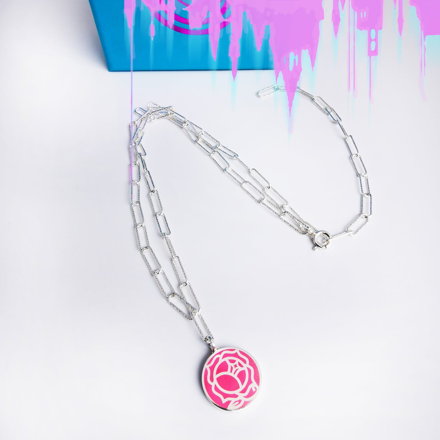 Colgante Choker Anime Rosa Utena Plata de ley