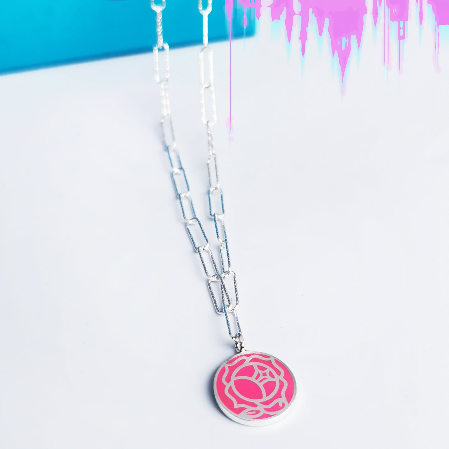 Colgante Choker Anime Rosa Utena Plata de ley