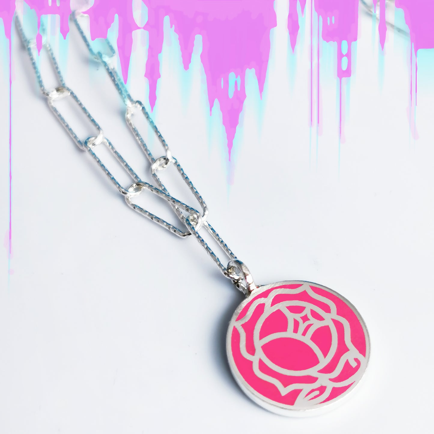 Colgante Choker Anime Rosa Utena Plata de ley
