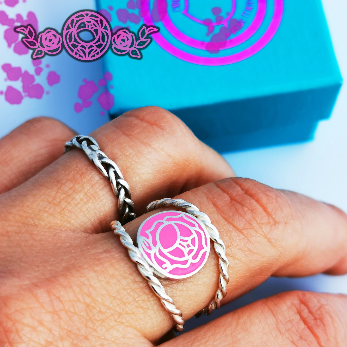Anillo Anime Emblema de la Rosa Palta 925