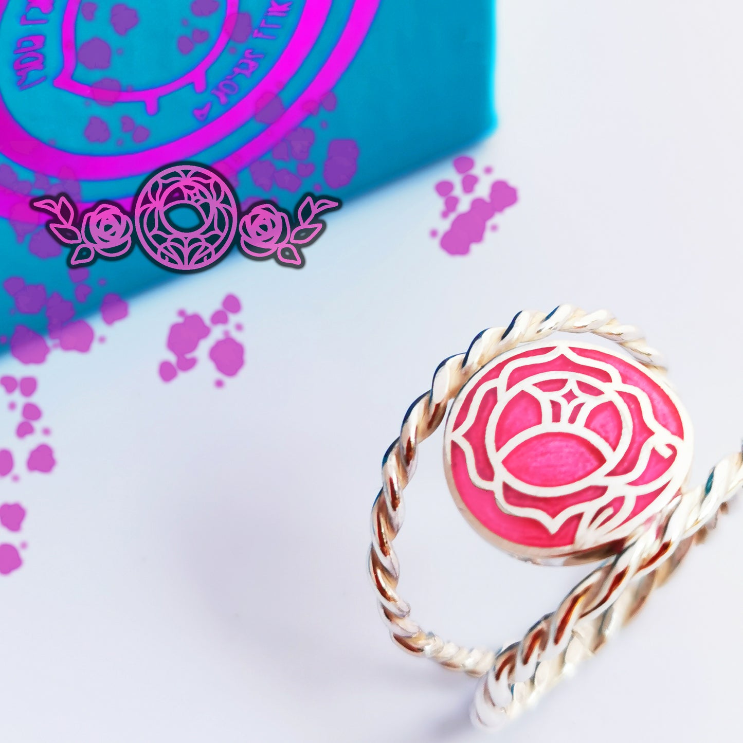 Anillo Anime Emblema de la Rosa Palta 925