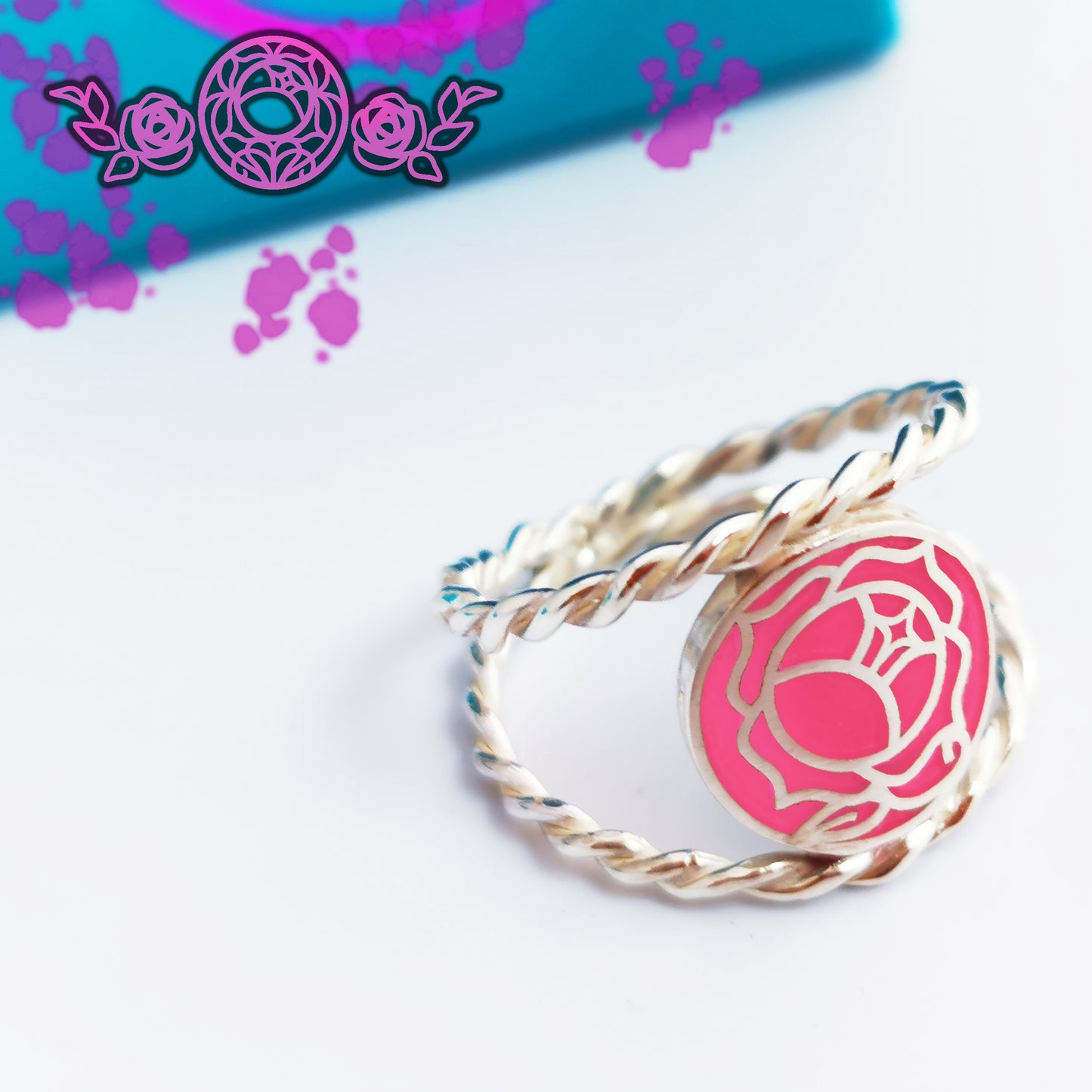 Anillo Anime Emblema de la Rosa Palta 925
