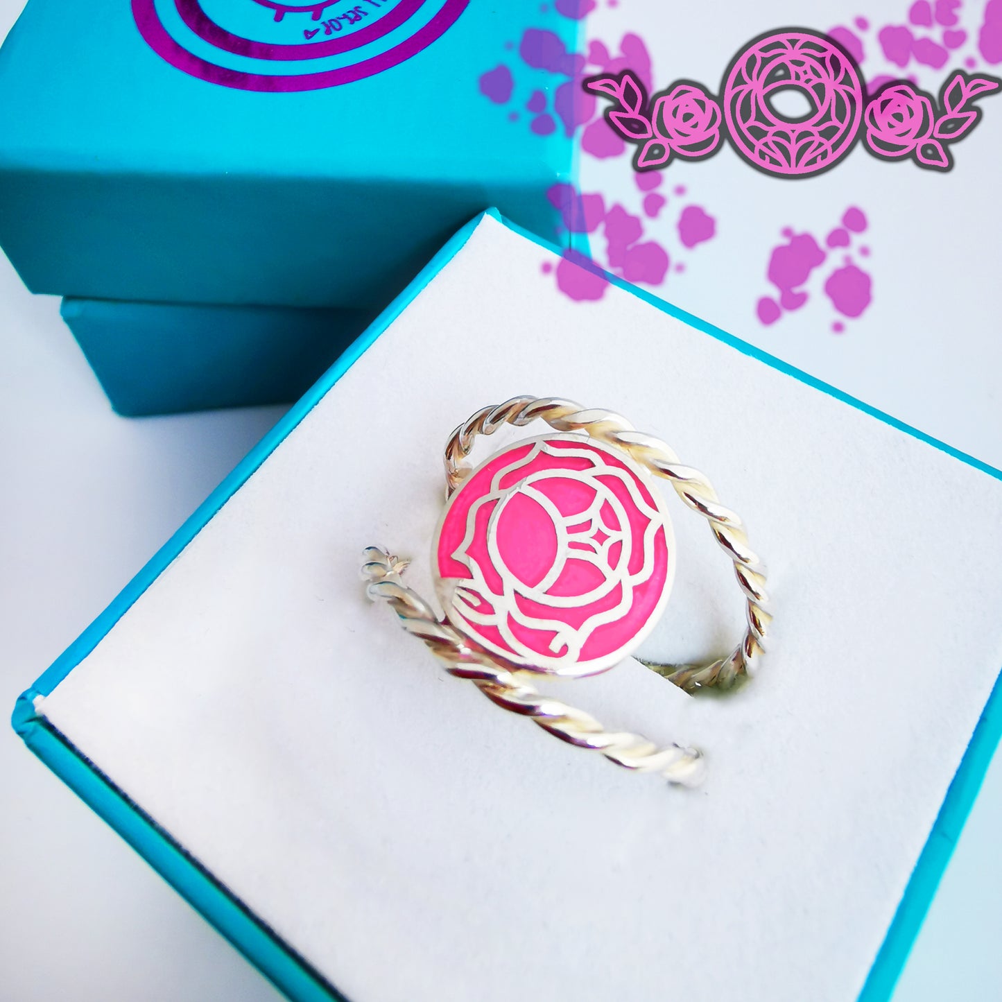 Anillo Anime Emblema de la Rosa Palta 925