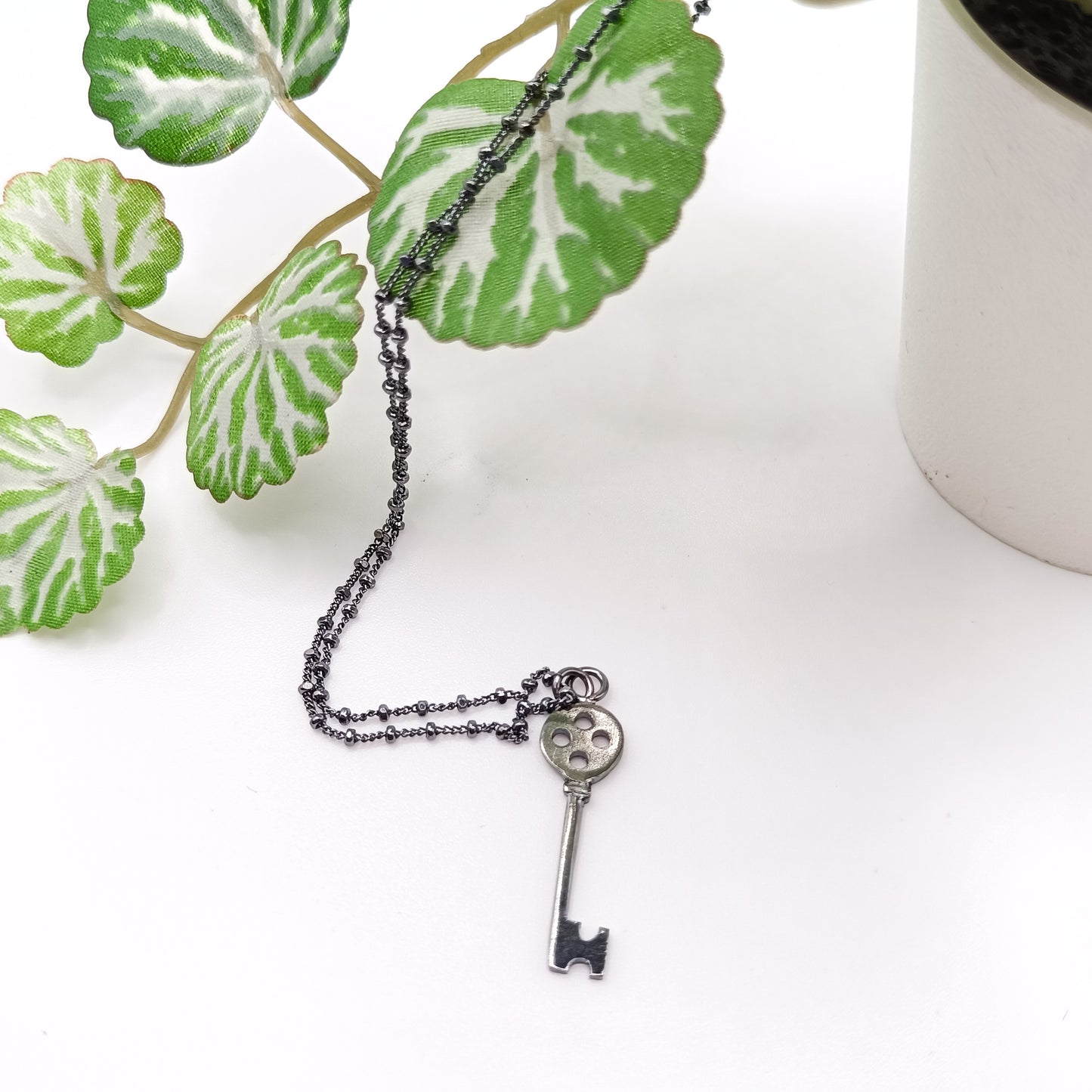 Llave Botón Plata de Ley