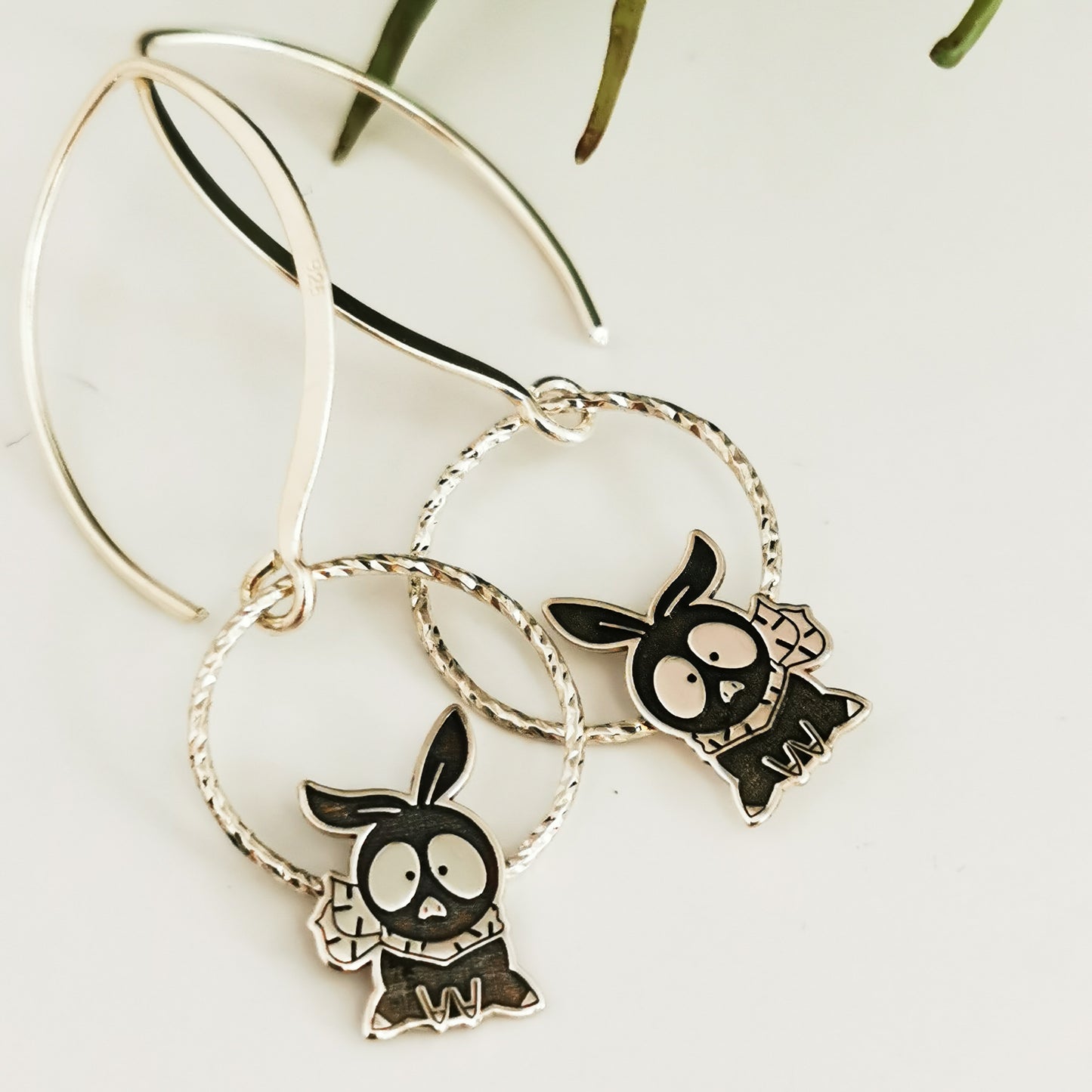 Pendientes Plata Anime - Pchan Cerdito Negro