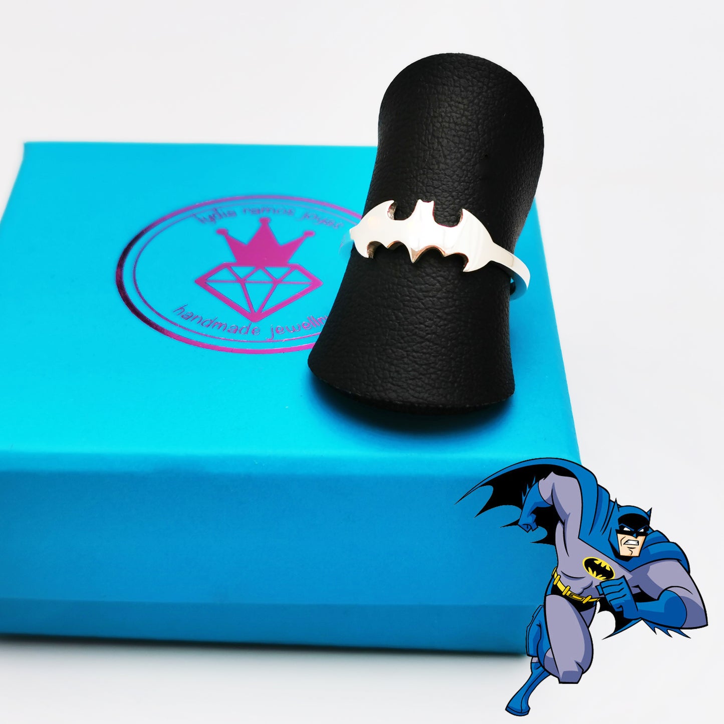 Anillo Superhéroe Murcielago Plata de Ley