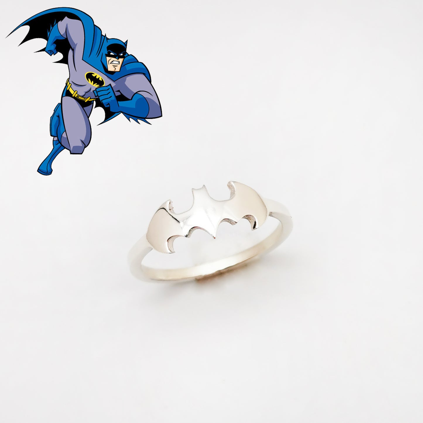 Anillo Superhéroe Murcielago Plata de Ley