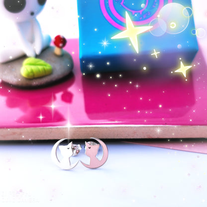 Pendientes Anime Sailor Gato Luna - Plata de ley