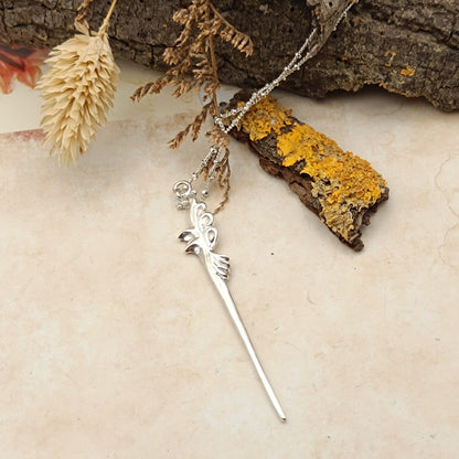 Collar Aguja Floral – Plata de Ley 925