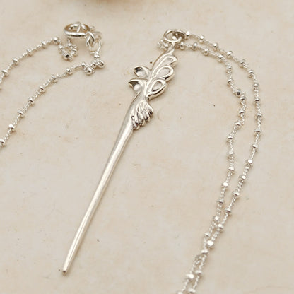 Collar Aguja Floral – Plata de Ley 925